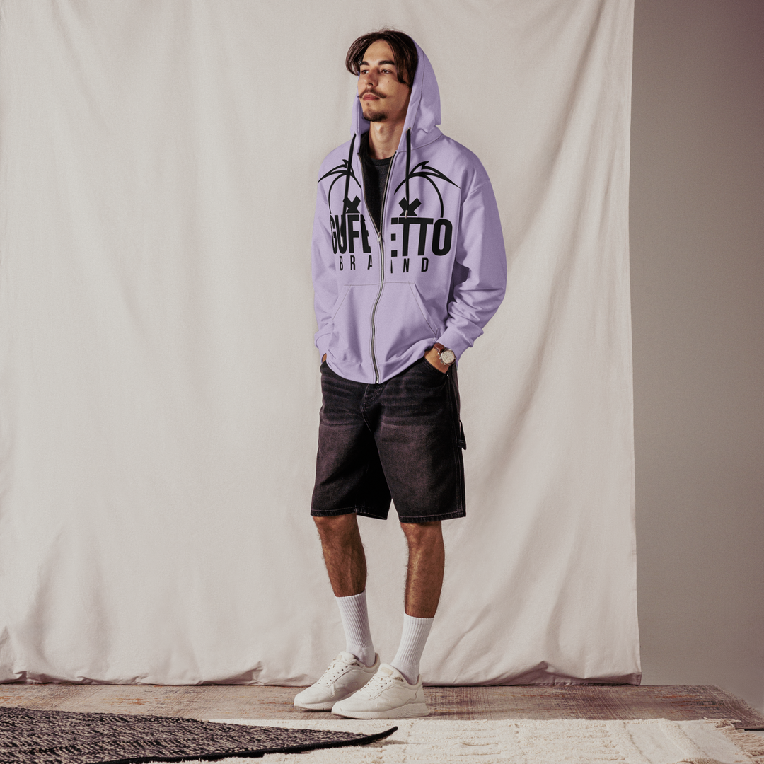 Felpa con cappuccio con zip unisex Uomo/Donna Gufetto Violet - Gufetto Brand 