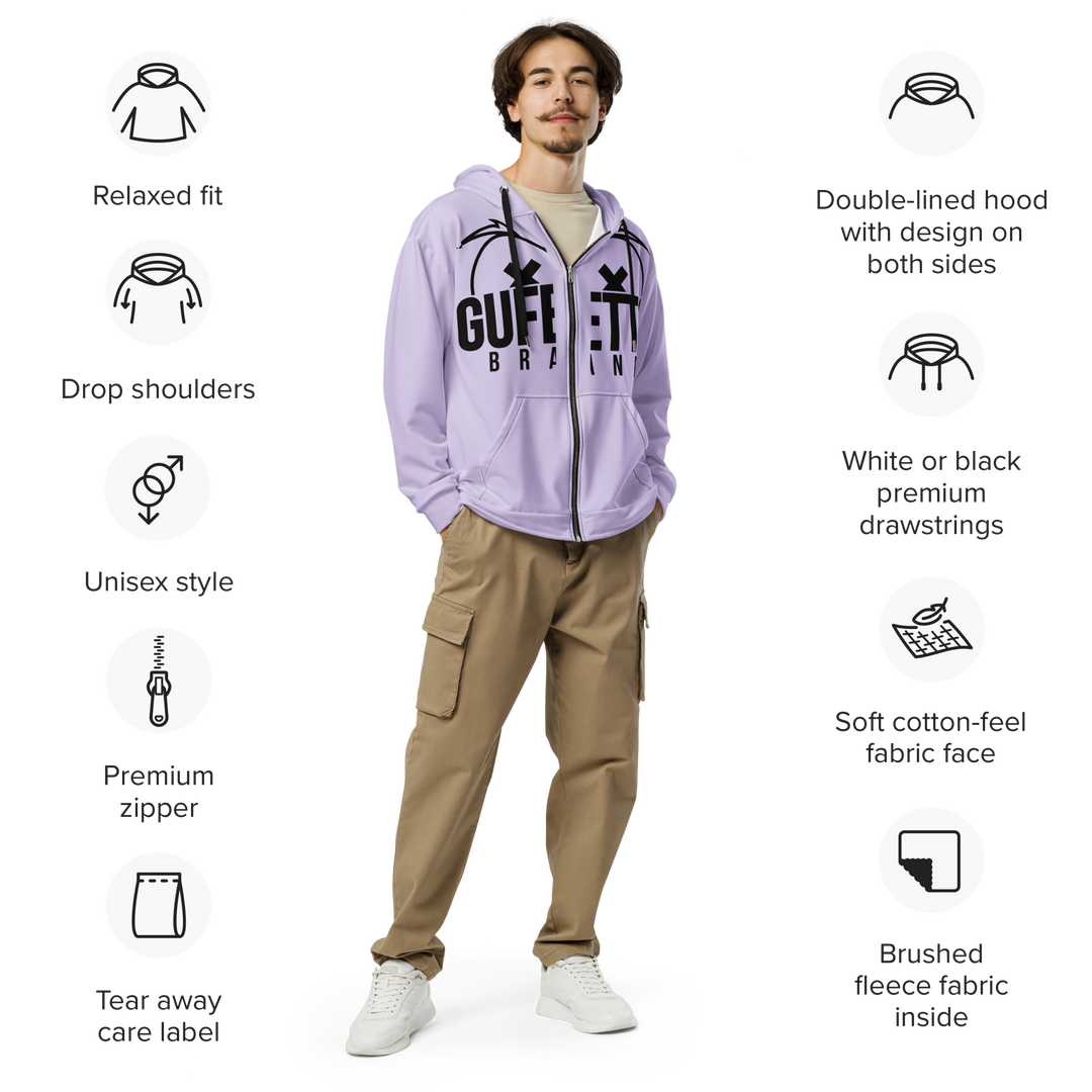 Felpa con cappuccio con zip unisex Uomo/Donna Gufetto Violet - Gufetto Brand 