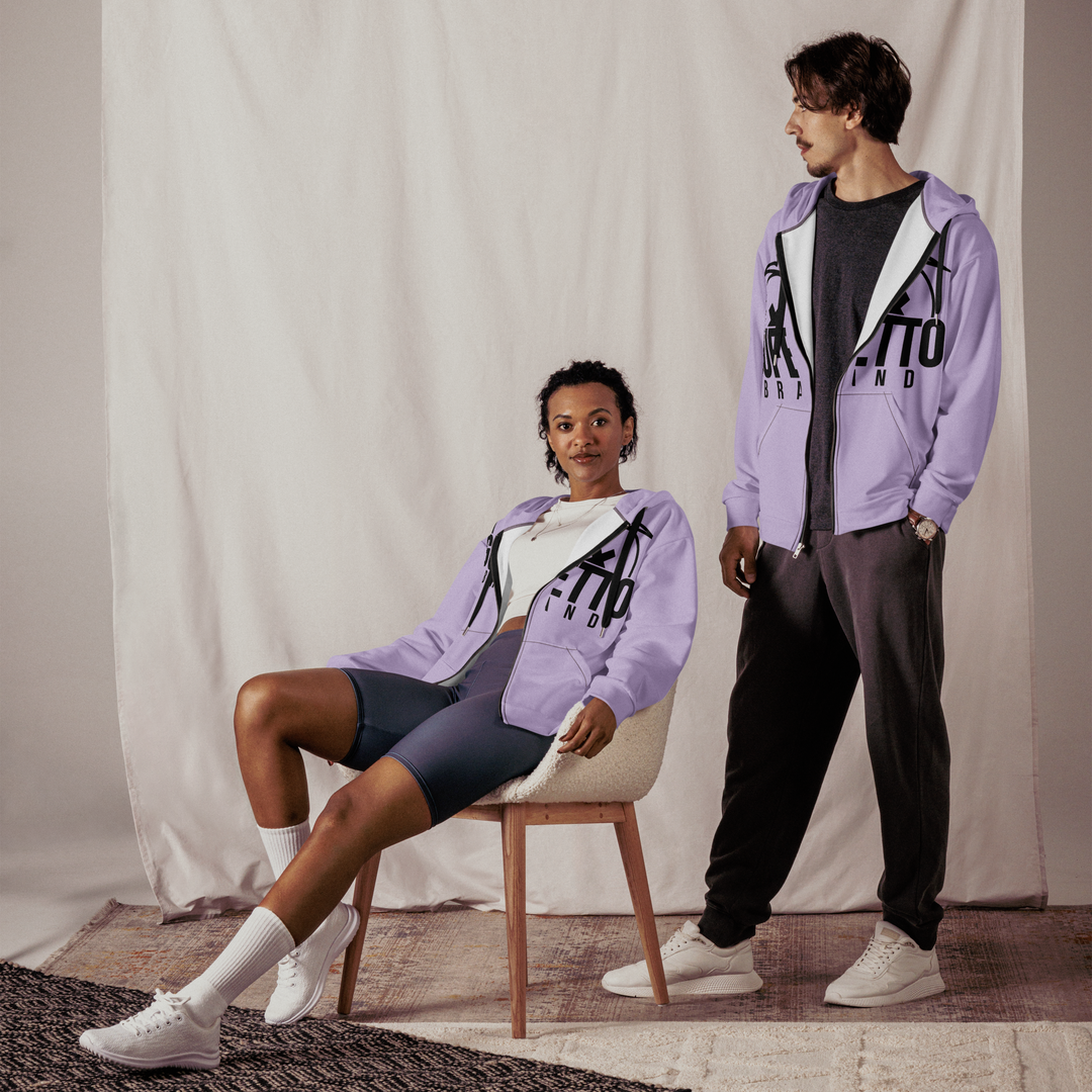Felpa con cappuccio con zip unisex Uomo/Donna Gufetto Violet - Gufetto Brand 