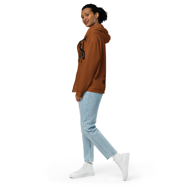 Felpa con cappuccio con zip unisex Uomo/Donna Gufetto Marrone - Gufetto Brand 