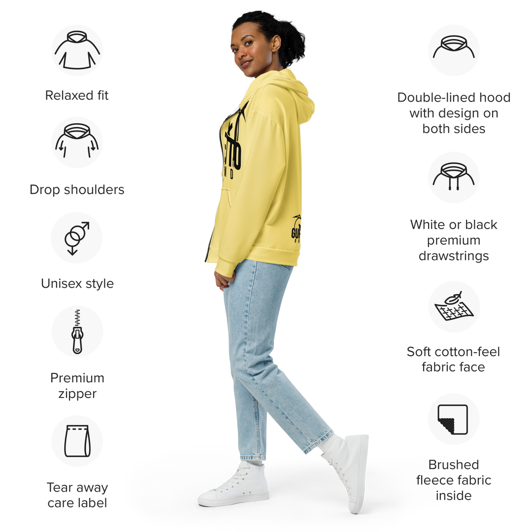 Felpa con cappuccio con zip unisex Uomo/Donna Gufetto Gialla - Gufetto Brand 