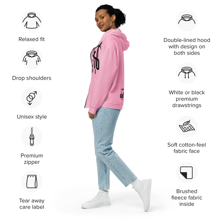 Felpa con cappuccio con zip unisex Uomo/Donna Gufetto Pink - Gufetto Brand 