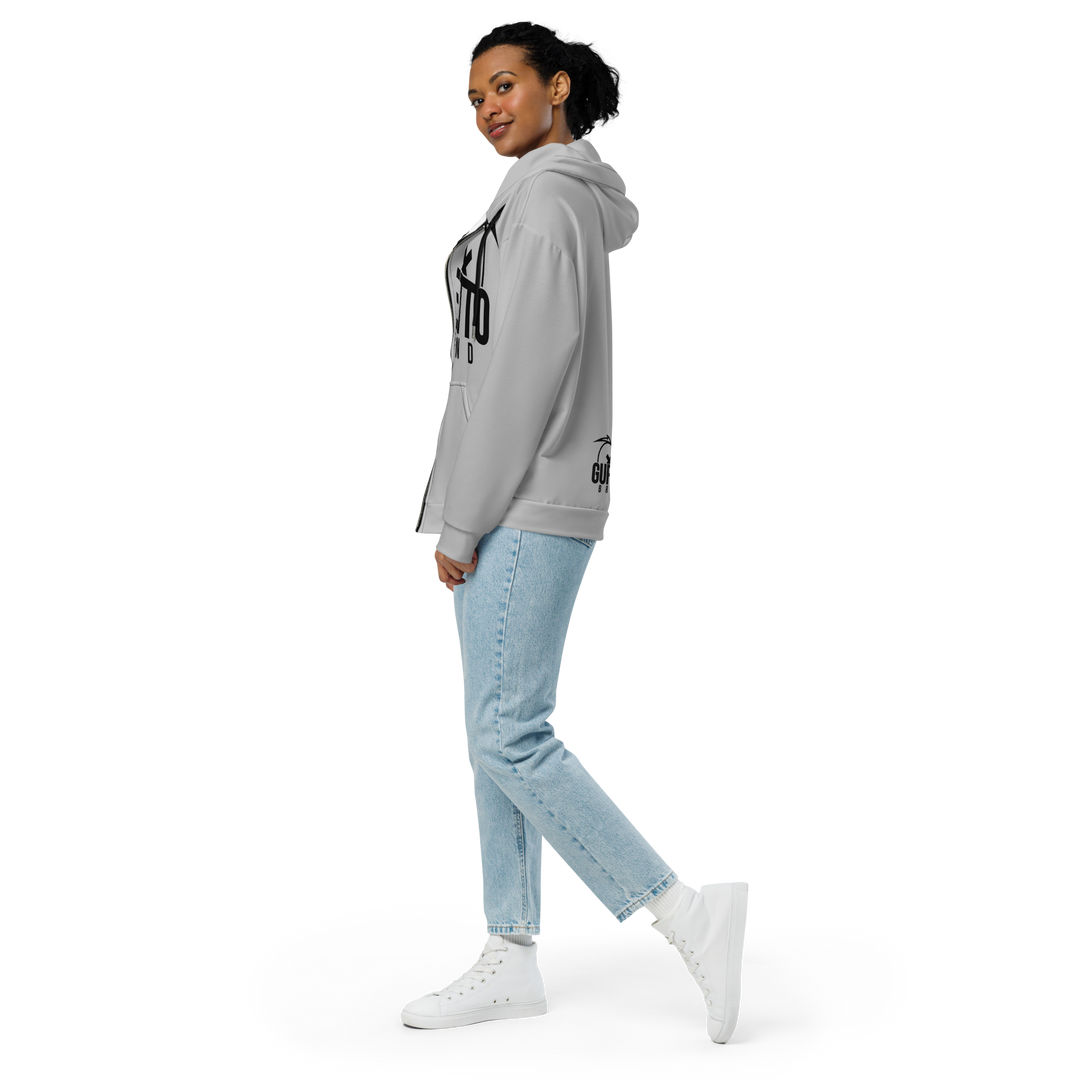 Felpa con cappuccio con zip unisex Uomo/Donna Gufetto Grigia - Gufetto Brand 