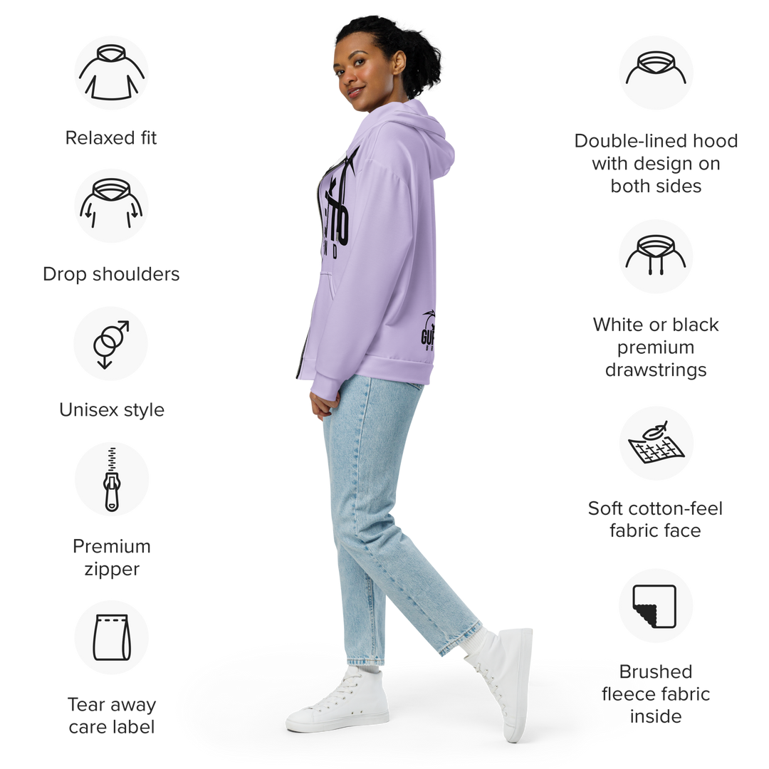 Felpa con cappuccio con zip unisex Uomo/Donna Gufetto Violet - Gufetto Brand 