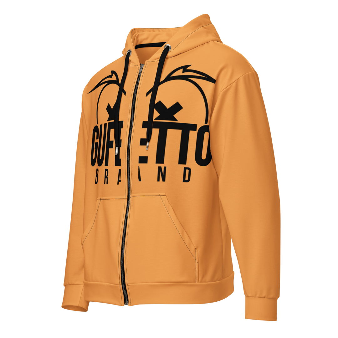 Felpa con cappuccio con zip unisex Uomo/Donna Gufetto Arancione - Gufetto Brand 