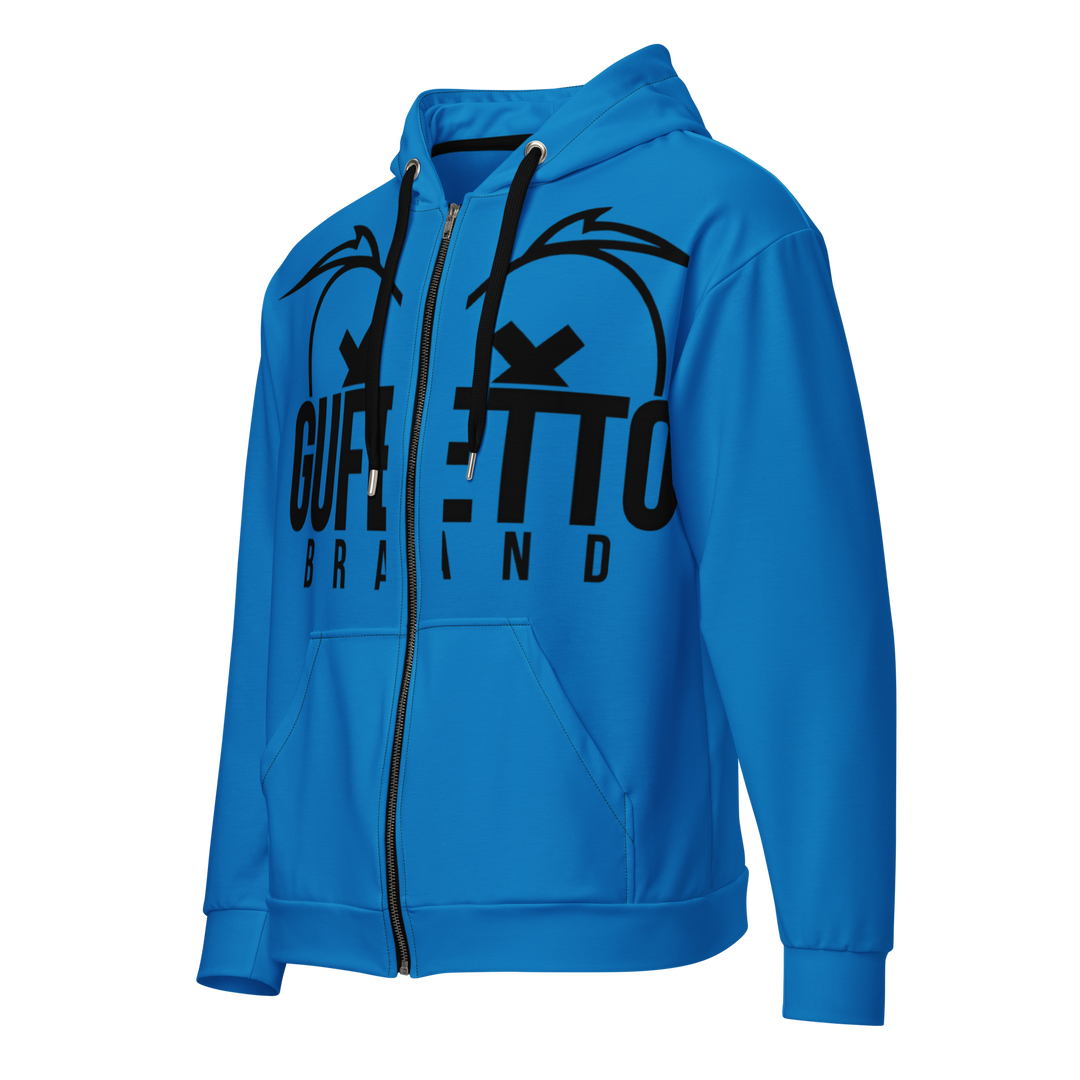 Felpa con cappuccio con zip unisex Uomo/Donna Gufetto Blu - Gufetto Brand 
