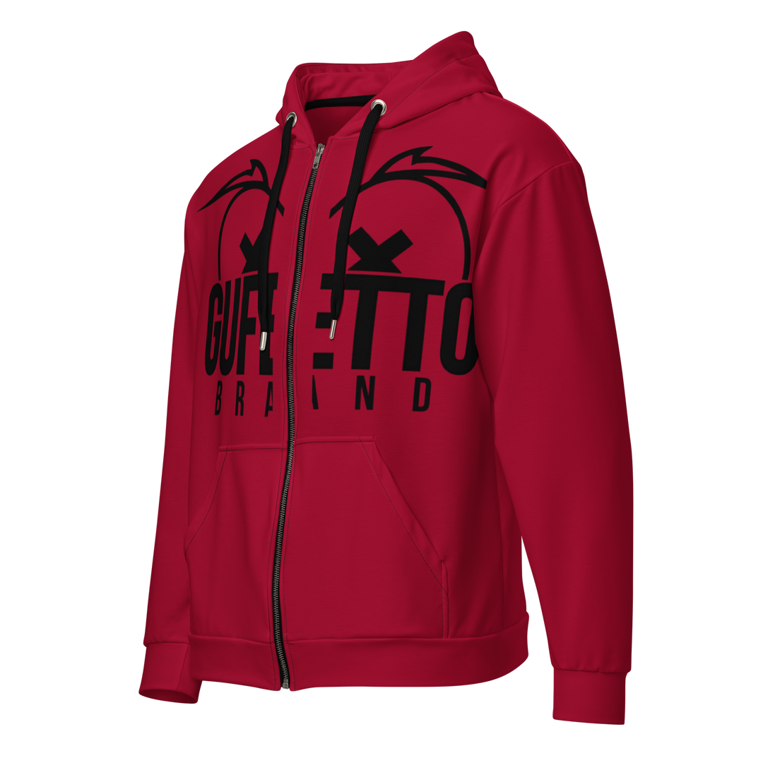 Felpa con cappuccio con zip unisex Uomo/Donna Gufetto Red - Gufetto Brand 