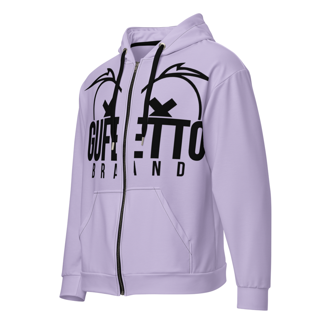 Felpa con cappuccio con zip unisex Uomo/Donna Gufetto Violet - Gufetto Brand 