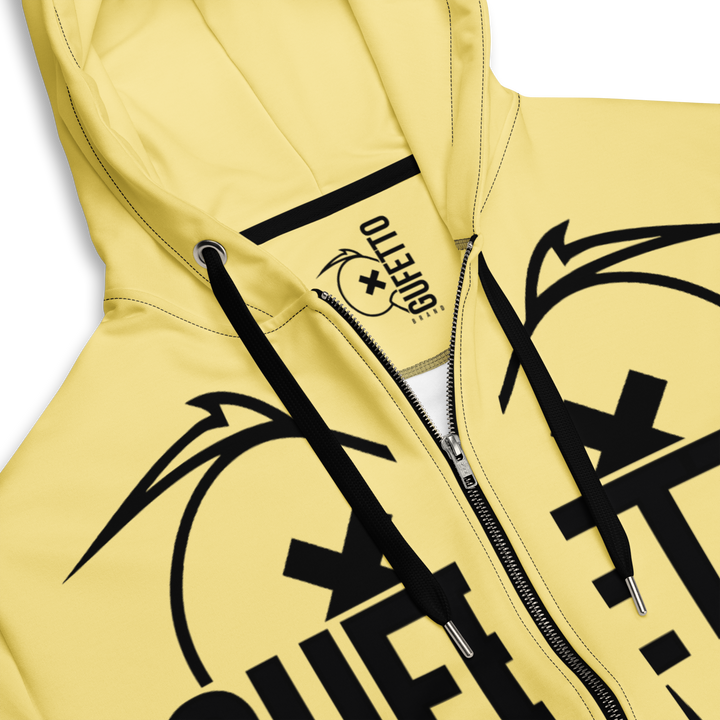 Felpa con cappuccio con zip unisex Uomo/Donna Gufetto Gialla - Gufetto Brand 