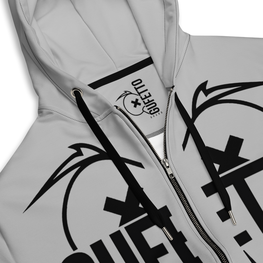 Felpa con cappuccio con zip unisex Uomo/Donna Gufetto Grigia - Gufetto Brand 