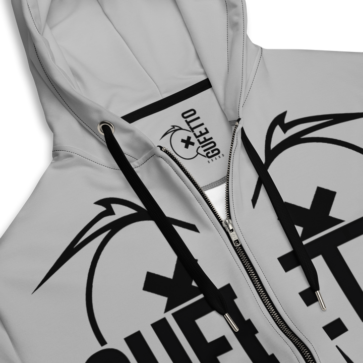 Felpa con cappuccio con zip unisex Uomo/Donna Gufetto Grigia - Gufetto Brand 