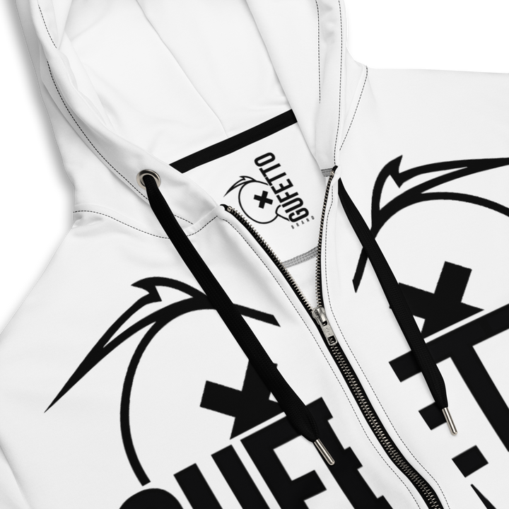 Felpa con cappuccio con zip unisex Uomo/Donna Gufetto White - Gufetto Brand 