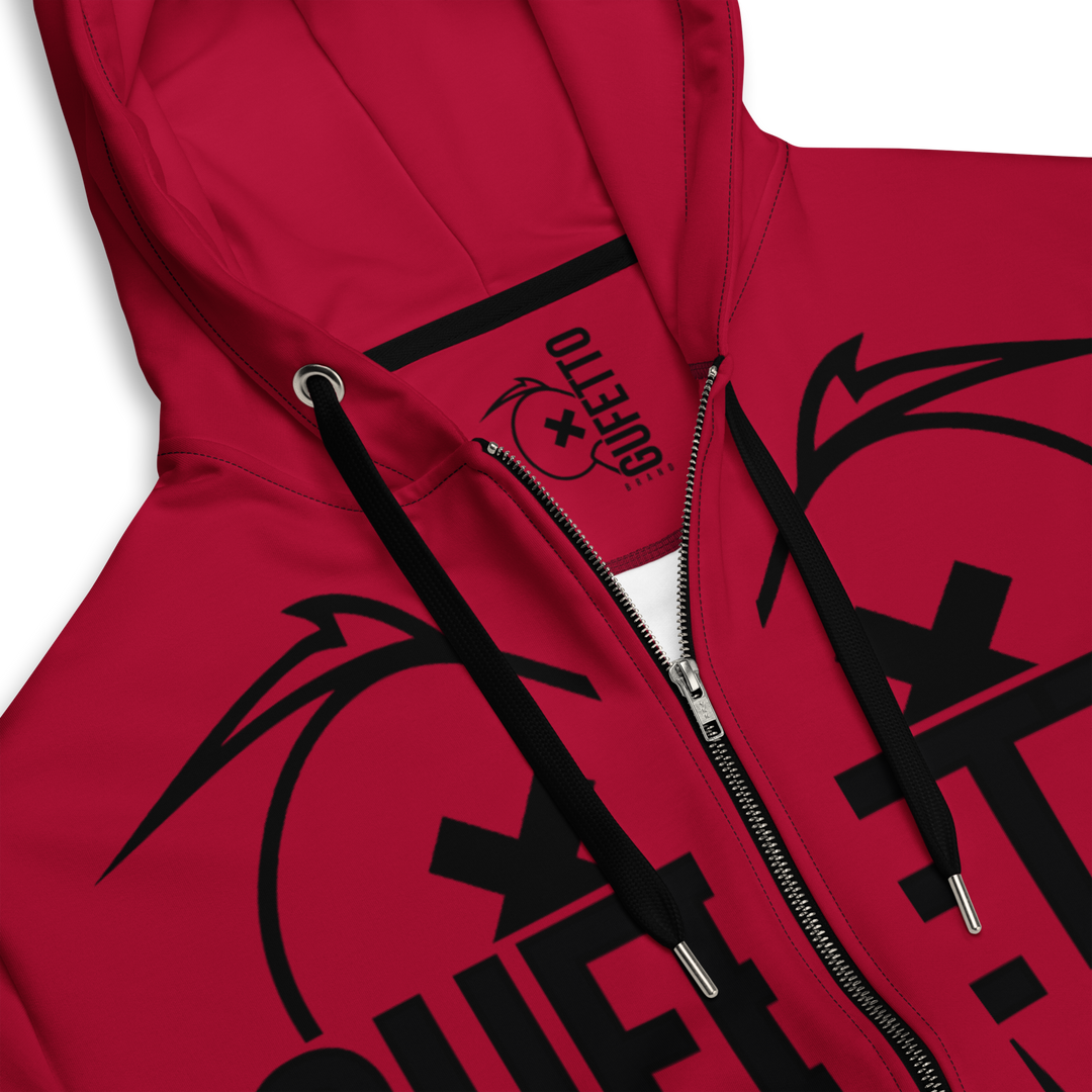 Felpa con cappuccio con zip unisex Uomo/Donna Gufetto Red - Gufetto Brand 