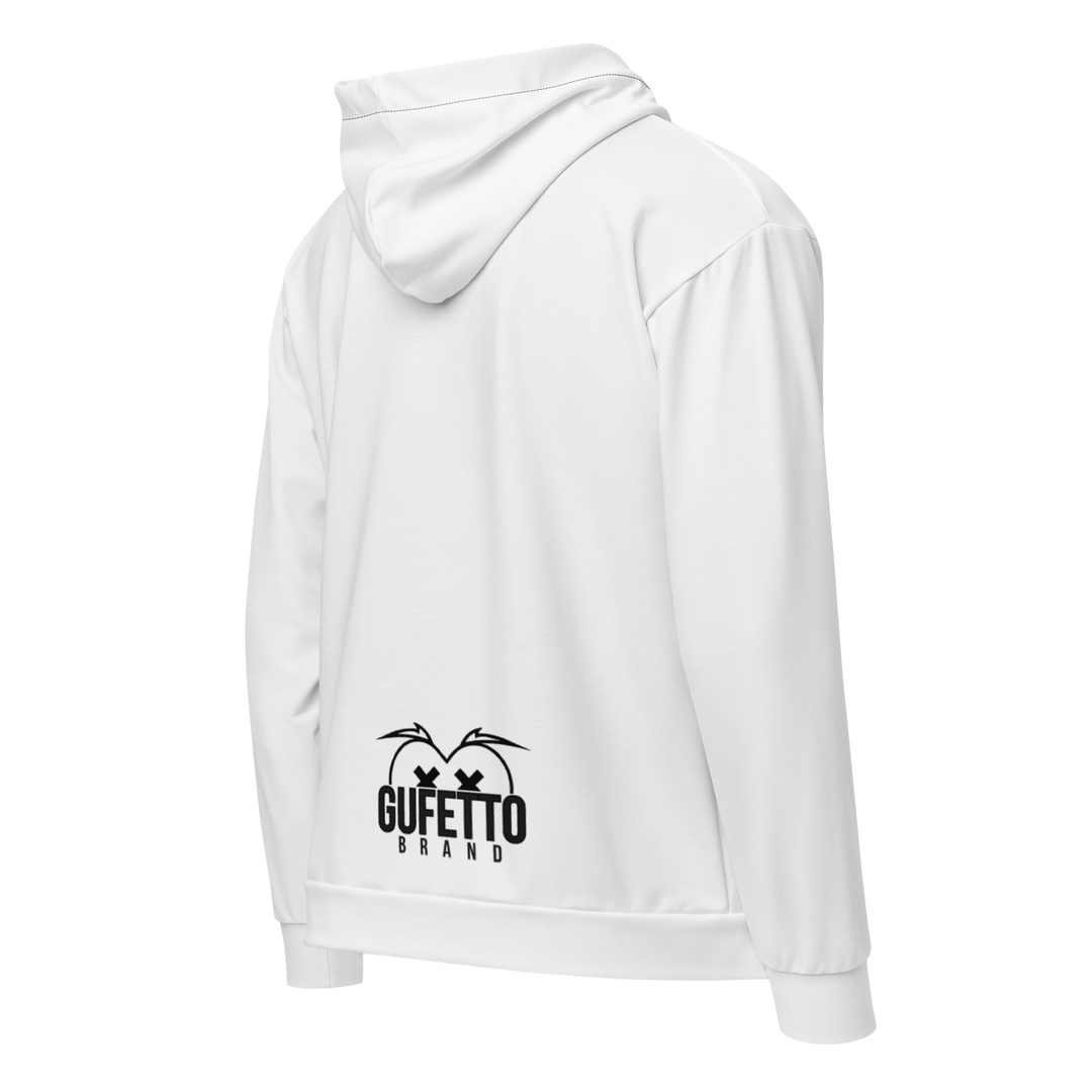 Felpa con cappuccio con zip unisex Uomo/Donna Gufetto White - Gufetto Brand 