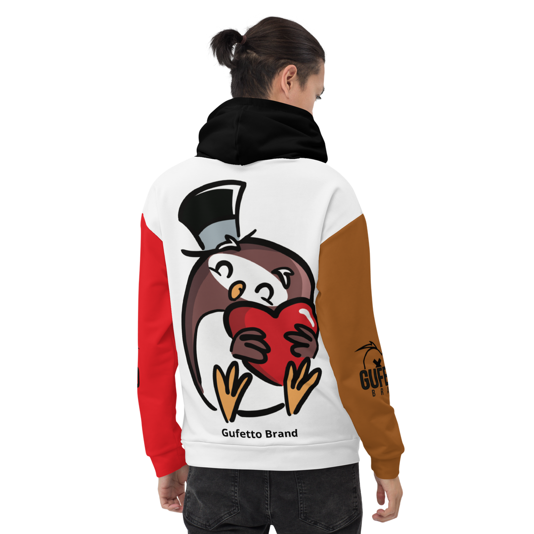 Felpa con cappuccio Uomo/Donna GUFETTO CUORE - Gufetto Brand 