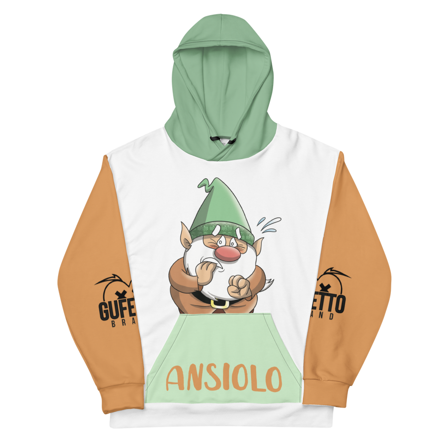 Felpa con cappuccio Unisex Uomo/Donna ANSIOLO TWO - Gufetto Brand 