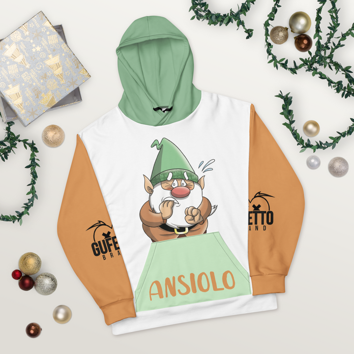 Felpa con cappuccio Unisex Uomo/Donna ANSIOLO TWO - Gufetto Brand 