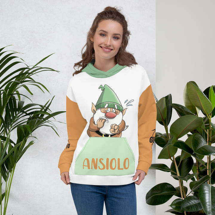 Felpa con cappuccio Unisex Uomo/Donna ANSIOLO TWO - Gufetto Brand 