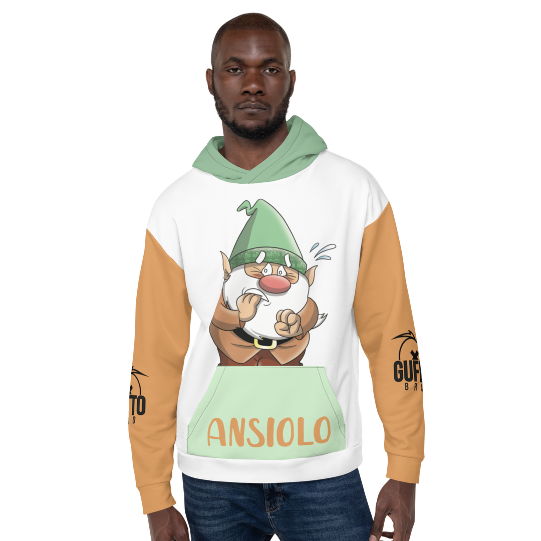 Felpa con cappuccio Unisex Uomo/Donna ANSIOLO TWO - Gufetto Brand 