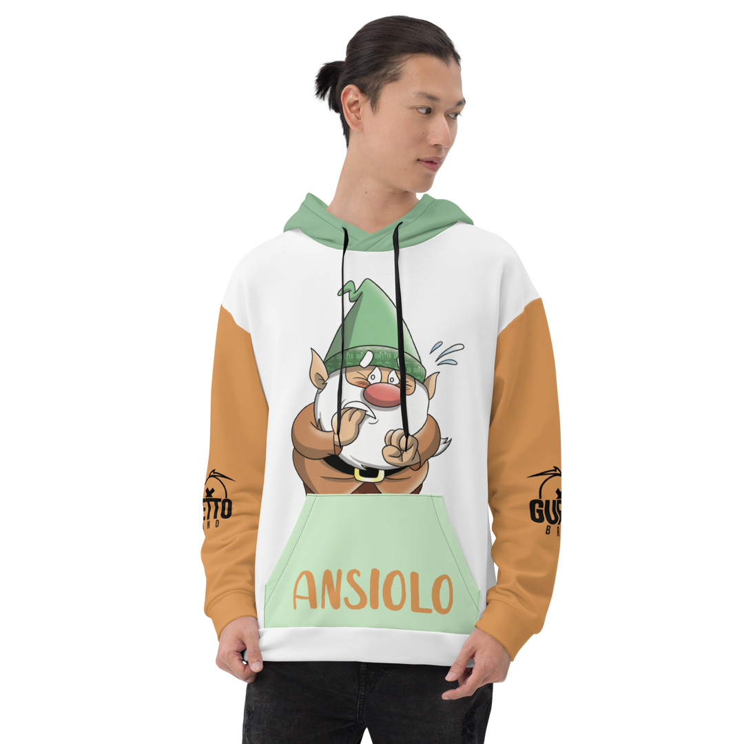 Felpa con cappuccio Unisex Uomo/Donna ANSIOLO TWO - Gufetto Brand 