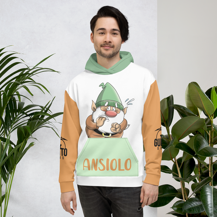Felpa con cappuccio Unisex Uomo/Donna ANSIOLO TWO - Gufetto Brand 
