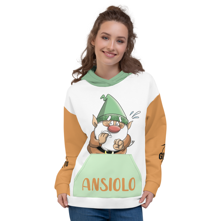 Felpa con cappuccio Unisex Uomo/Donna ANSIOLO TWO - Gufetto Brand 