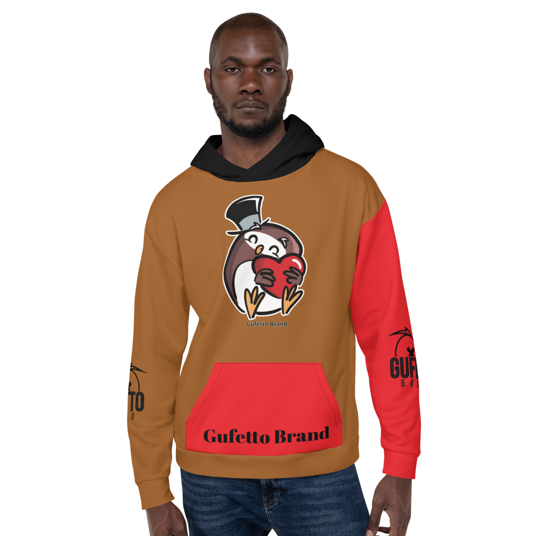 Felpa con cappuccio Uomo/Donna GUFETTO CUORE - Gufetto Brand 