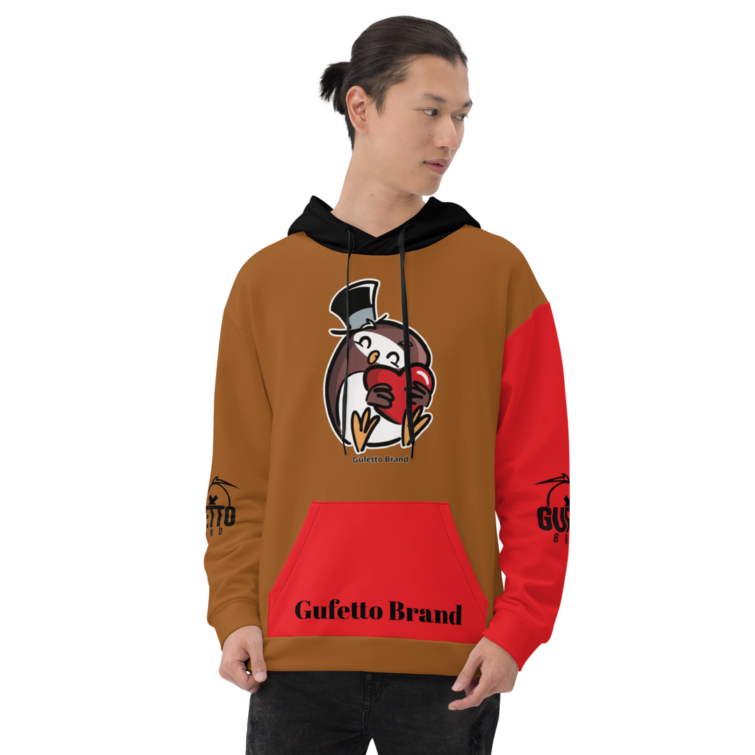 Felpa con cappuccio Uomo/Donna GUFETTO CUORE - Gufetto Brand 