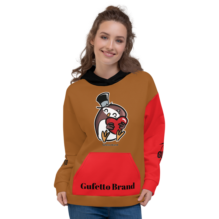 Felpa con cappuccio Uomo/Donna GUFETTO CUORE - Gufetto Brand 