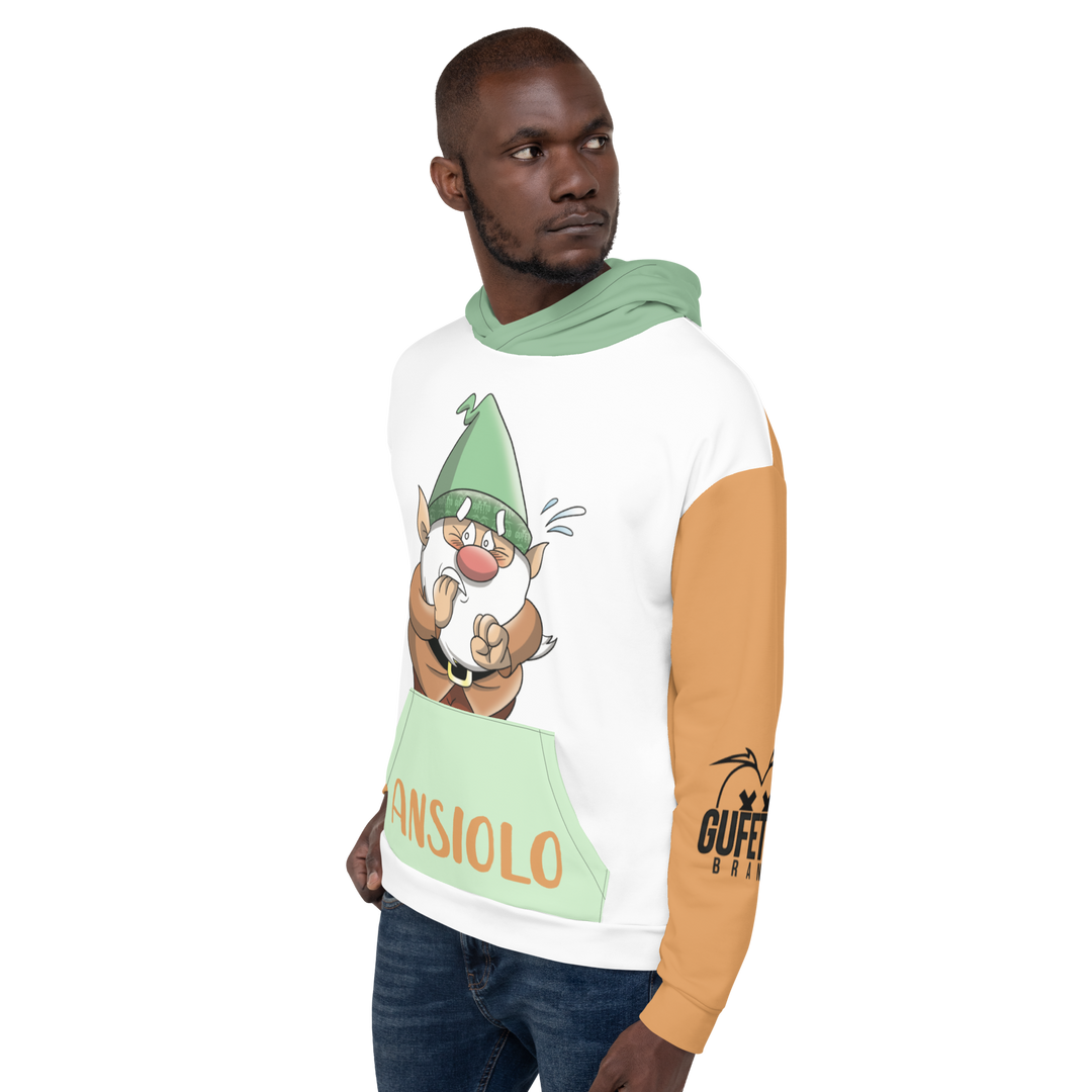 Felpa con cappuccio Unisex Uomo/Donna ANSIOLO TWO - Gufetto Brand 