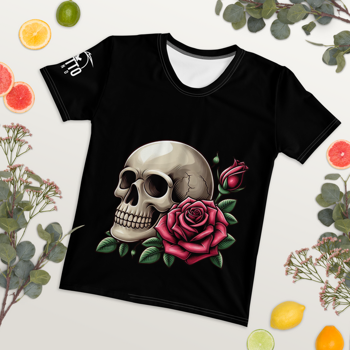 T-shirt donna DARKSKULLROSE - Gufetto Brand 