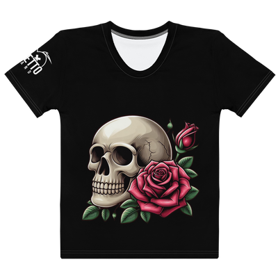 T-shirt donna DARKSKULLROSE - Gufetto Brand 
