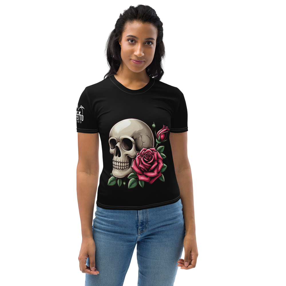 T-shirt donna DARKSKULLROSE - Gufetto Brand 