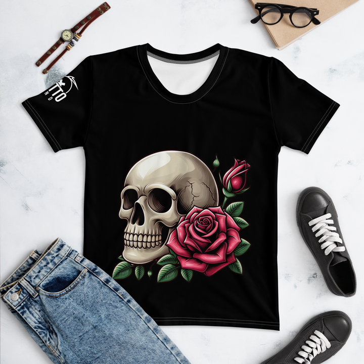 T-shirt donna DARKSKULLROSE - Gufetto Brand 