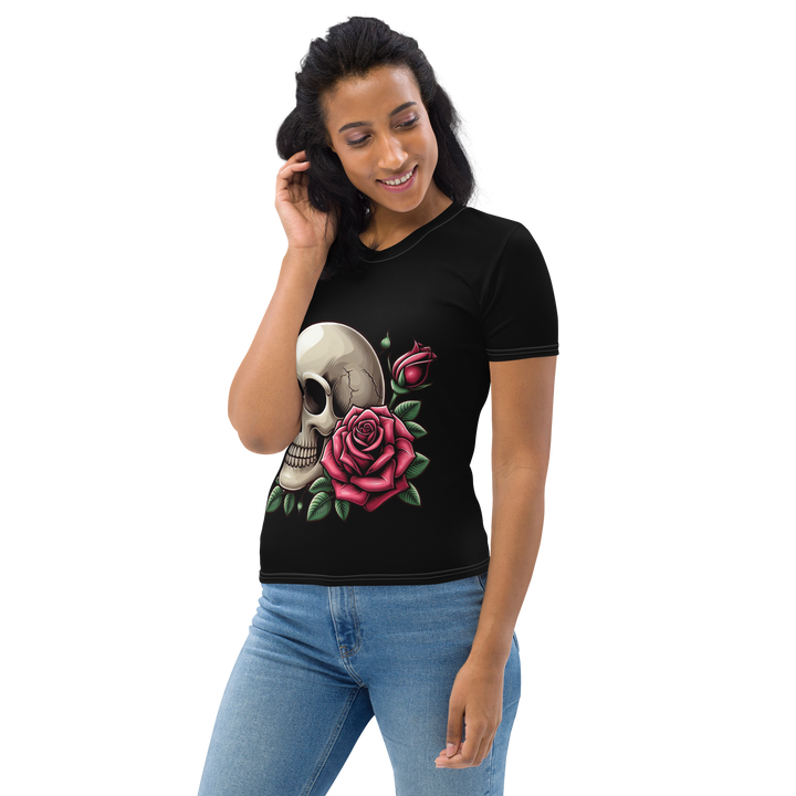 T-shirt donna DARKSKULLROSE - Gufetto Brand 