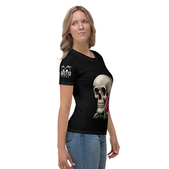 T-shirt donna DARKSKULLROSE - Gufetto Brand 