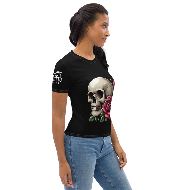 T-shirt donna DARKSKULLROSE - Gufetto Brand 