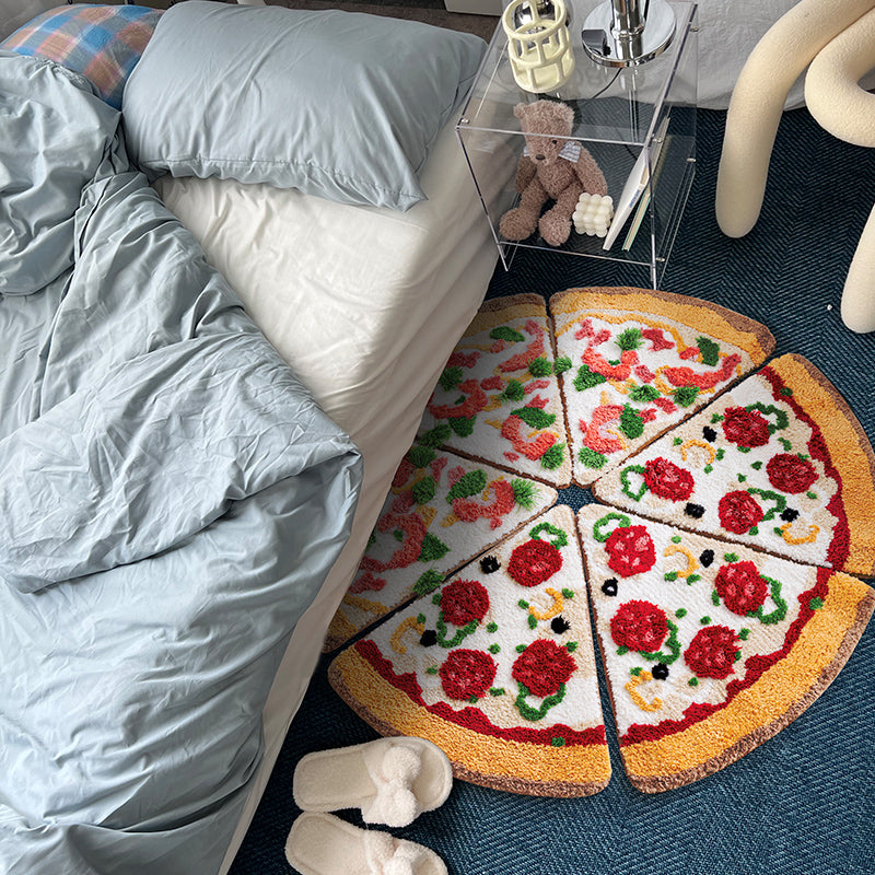 La camera da letto con tappeto in peluche divertente Pizza assorbe l&