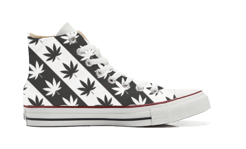 Sneakers Converse Alte Original CANNABIS B/W EDITION ( B8756321 ) - Gufetto Brand 