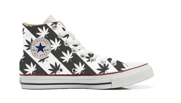 Sneakers Converse Alte Original CANNABIS B/W EDITION ( B8756321 ) - Gufetto Brand 