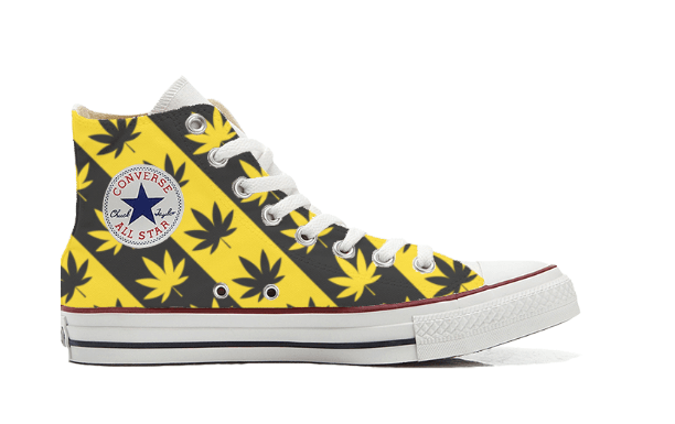 Sneakers Converse Alte Original CANNABIS GIALLA EDITION ( G888796 ) - Gufetto Brand 