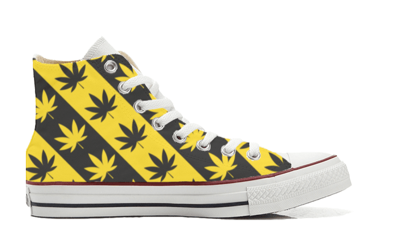 Sneakers Converse Alte Original CANNABIS GIALLA EDITION ( G888796 ) - Gufetto Brand 