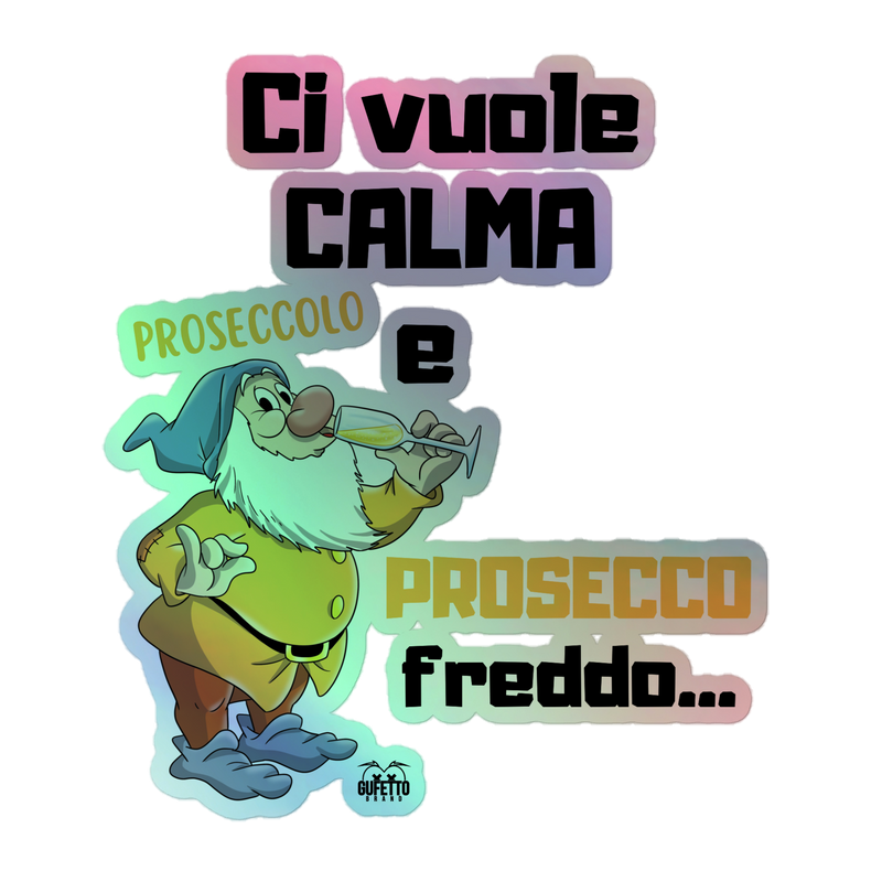 Adesivi olografici PROSECCO FREDDO - Gufetto Brand 