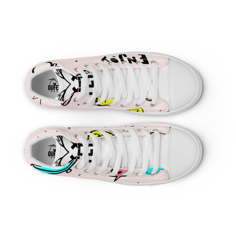 Sneakers alte in tela da uomo PINK ENJOY - Gufetto Brand 
