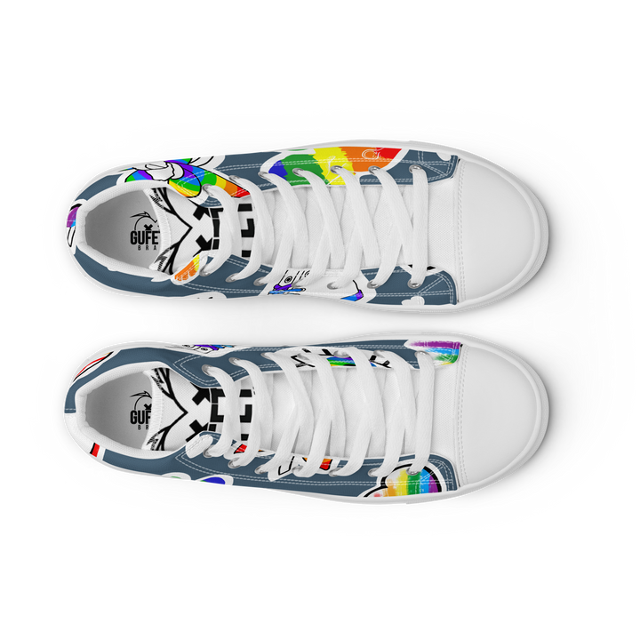 Sneakers alte in tela da uomo ARCOBALENO - Gufetto Brand 