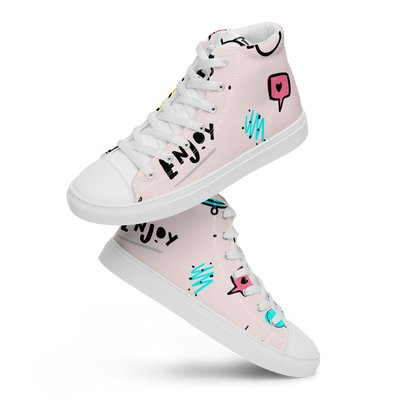 Sneakers alte in tela da uomo PINK ENJOY - Gufetto Brand 