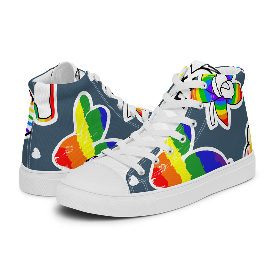 Sneakers alte in tela da uomo ARCOBALENO - Gufetto Brand 