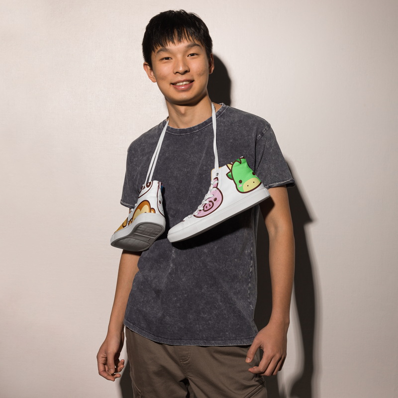 Sneakers alte in tela da uomo EMOJI - Gufetto Brand 