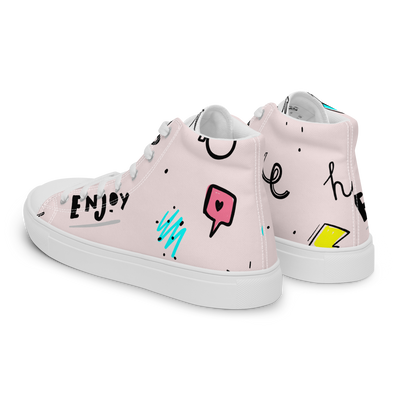 Sneakers alte in tela da uomo PINK ENJOY - Gufetto Brand 