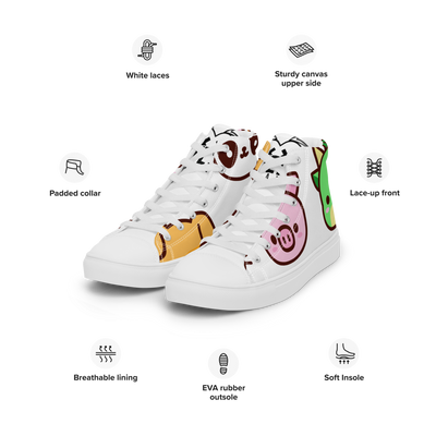 Sneakers alte in tela da uomo EMOJI - Gufetto Brand 